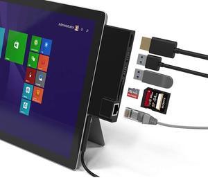Portable Dock for Surface Pro 4/5/6 USB Hub Docking Station with 1000M Ethernet Port, 4K HDMI, 2 x USB 3.0 Ports, SD/Micro SD Card Reader,LAN Adapter for The 4th/5th/6th-gen Surface Pro 2016/2017/2018