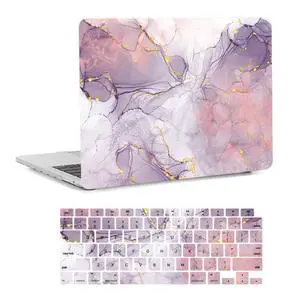 Laptop Hard Case Compatible with MacBook Air 11 inch Case 2015 2014 2013 2012 2011 2010 Release Model A1465 A1370, Plastic Hard Protective Shell Cover Case & Keyboard Cover Skin, Purple Marble