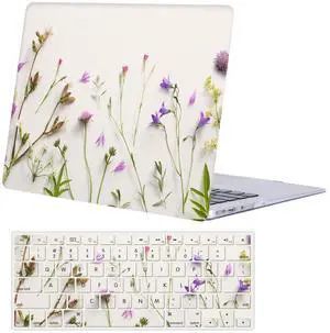Laptop Hard Case Compatible with MacBook Pro 13 Inch Case 2015 2014 2013 2012 Release with Retina Display Model A1502 A1425, Plastic Hard Shell Case Cover & Keyboard Cover Skin, Flower