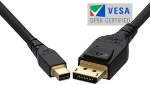 Infinnet Mini DisplayPort to DisplayPort 1.4 1.4a Cable 8K 60Hz 4K 144Hz 120Hz 160Hz 2K 280Hz 240Hz 1080p 390Hz 360Hz Display Port to Mini DisplayPort DP 1.4 HBR3 HDR VESA Certified Cord, 2m (6 feet)