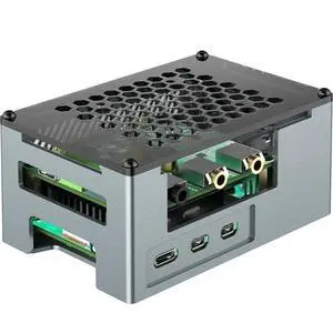 InnoMaker Aluminum Alloy Case for Raspberry Pi 5 with 3510 PWM Fan & Heatsink - Compatible with DAC/DAC PRO/AMP/AMP PRO/RS485&CAN HAT and Expansion Boards