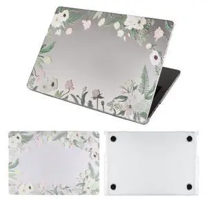 IMMOENUC Transparent Flower case for 2025-2022 MacBook Air 13 M4/M3/M2 ChipA3240 A3113 A2681 13 inch Case Matte Hard Shell Plastic Protective Cover Lightweight, Durable (Floral Wreath)