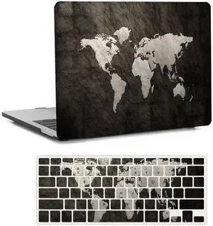 Laptop Case Compatible with MacBook Pro 14 inch Case 2023 2022 2021 Release A2992 A2918 A2779 A2442 with Retina Display & Touch ID, Plastic Hard Shell Cover & Keyboard Cover Skin, World Map