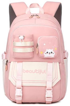 Kawaii Backpack with Cute Accessories Laptop Backpack Lightweight Waterproof Casual Rucksack for Hiking Travel Sports (A Pink)