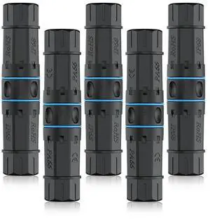 iwillink Waterproof RJ45 Coupler, Shielded Female to Female Waterproof Ethernet Coupler, IP68 Ethernet Outdoor LAN Cable Connector for Cat5e/Cat6/Cat7 Ethernet Cable PoE, (5 Pack)