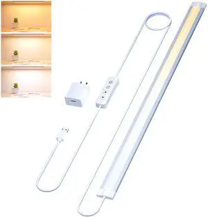 Under Cabinet Lighting Dimmable USB LED Lights Strips Bar Plug In,Warm/Natural/Cold White Select,Kitchen Counter Lights,20Inch Long for Over Sink,Table,Desk,WorkBench,Room,6W,560LM Bright,1pcs