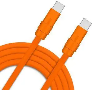 Chubby 2.0 240W USB C Cable Durable Fast Charging Cable Ultra-Thick Silicone Charger Cord Compatible with iPhone 15/16 Series, Samsung Galaxy, Orange+Orange, Type-C to Type-C, 9.8 FT