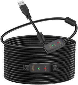 LDKCOK 50FT Active USB Extension Cable 2.0 Male to Female with A Extension chipset Signal Booster - Active Extension/Repeate
