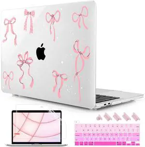Lepeoac Case for MacBook Pro 13 inch with/Without Touch Bar (2016-2022, M2 A2338 M1 A2289 A2251 A2159 A1989 A1706 A1708), Hard Shell + Keyboard Cover + Dust Plug, Star Bow