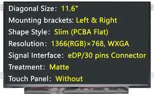 JHK JIEHONGKE New Screen 11.6" eDP 30 pins Connector 1366x768 WXGA (Non-Touch) Replacement for Samsung ChromeBook 2/3/4 XE310XBA XE500C12 XE500C13 XE501C13, B116XTN02.3 LED Display
