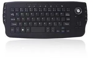Mini Ergonomic Keyboard Trackball Air Mouse 1200dpi Function TV 2.4G Wireless Keyboard with trackball for Lapotp PC TV (Black)