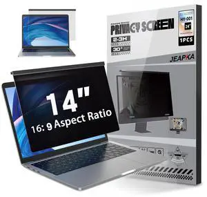 Laptop Privacy Screen 14 Inch Hanging, Removable Screen Shield Panel for 16:9 Widescreen Monitor, Anti Blue Light Filter, Anti-Glare Protector