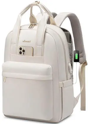 LOVEVOOK Laptop Backpack Purse for Women, 15.6 Inch Travel Laptop Bag with USB Port, Waterproof Work Teacher Nurse Computer Backpack, Durable Casual Daypack