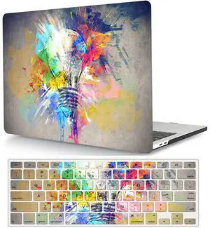 MacBook Pro 15 Inch Case 2019 - 2016 Compatible with Touch Bar & ID, Plastic Hard Shell Cover & Keyboard Skin - Colorful Bulb