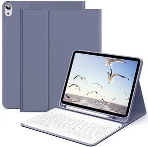 kenke Keyboard Case for iPad 10th Generation (10.9 Inch 2022) / iPad (A16) 11th (11 inch 2025) with Left Pencil Holder, Thin & Light, Stand Folio Detachable Wireless Bluetooth Keyboard Case, Purple
