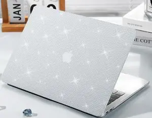 KEROM Bling Glitter Case for MacBook Pro 16 inch 2024-2021 M4 M3 M2 M1 Pro/Max Chip A3403 A3186 A2991 A2780 A2485, Luxury Bedazzled Shiny Sparkle PU Leather Hard Shell Case & Keyboard Cover, White KEROM Bling Glitter Case for MacBook Pro 16 inch 2024-2021 M4 M3 M2 M1 Pro/Max Chip A3403 A3186 A2991 A2780 A2485, Luxury Bedazzled Shiny Sparkle PU Leather Hard Shell Case & Keyboard Cover, White