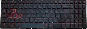 Replacement Keyboard for Acer Nitro 5 AN515-53 AN515-52 AN515-53-52FA AN515-51, AN515-42 AN515-41 AN515-41-19HM Series Black red with Backlight