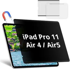 Magnetic Privacy Screen Protector Compatible with iPad Pro 11/Air4/Air5 10.9 In 2018-2022, Anti Glare Blue Light Film Anti-Spy Filter, Bubble-Free Shield Easy Install Guard Removable Cover