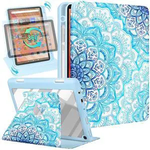 Kidcube for Kindle Fire HD 10/10 Plus Tablet Case - 13th/11th Generation (2023/2021) 10.1" Women Girls Cute Girly Design Unique Rotating Stand Pencil Holder Folio Cases for Amazon Fire HD 10/10 Plus