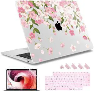 May Chen Compatible with New MacBook Air 13 inch Case 2022 2021, 2020-2018 Release Model: M1 A2337 A2179 A1932, Plastic Hard Shell Case Cover for Mabook Air 13 inch with Retina Dispaly,Cherry Blossom