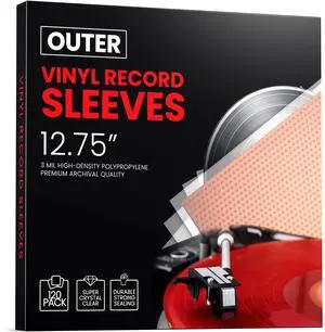 120 Pack Vinyl Outer Record Sleeves  12.75-inch and 3mil Thick - Anti-Static Dust, Moisture and Protection & Scratch-Resistant