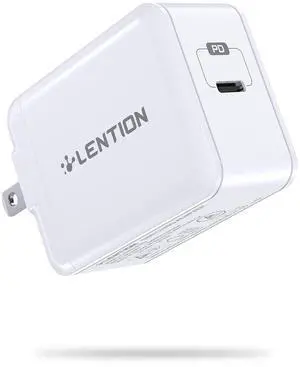 LENTION 18W USB C Wall Charger Fast Charging Type C Charger Block PD Power Adapter for iPhone 11/12/13/14/Pro Max, XS/XR/X, iPad Pro, AirPods Pro, and More (White)