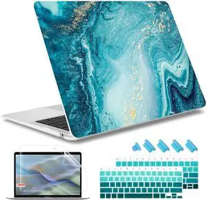 May Chen Compatible with New MacBook Air 13 inch Case 2021, 2020 2019 2018 Release Model: M1 A2337 A2179 A1932, Plastic Hard Shell Case Cover for Mabook Air 13 inch with Retina Dispaly, Blue Marble