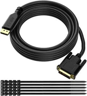 Gold-Plated DisplayPort to DVI Cable - 25 FT, DP to DVI-D Male to Male Converter, 1080P@60Hz, for PC, Desktop, Laptop, HDTV, Projector, Monitor