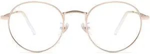 KINGSEVEN Anti-Blue Light Glasses,Ultra-Light Frame Glasses For Men And Women, Prevent Eye Fatigue And UV Glare (ML4526-2-Rose Gold)