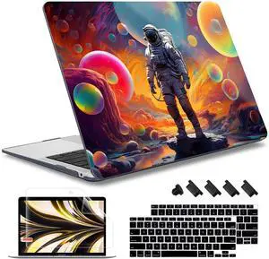 May Chen Compatible with MacBook Air 13 inch Case 2021, 2020 2019 2018 Release Model: M1 A2337 A2179 A1932, Plastic Hard Shell Case Cover for MacBook Air 13 inch with Retina Dispaly, Astronaut S929