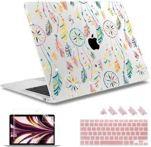 May Chen Compatible with MacBook Air 13 inch Case (Models A1369 & A1466, Older Version 2010-2017 Release), Plastic Hard Shell Case with Keyboard Cover & Screen Protector, Dream Catcher Clear
