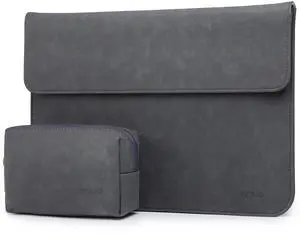 HYZUO 13.3-14 Inch Laptop Sleeve Bag for MacBook Pro 14 M4/M3/M2/M1 Pro/Max A3401 A3185 A3112 2021-2025, MacBook Air 13 2012-2017, 13.8/13.5 Surface Laptop 7-1, Case with Pouch, Space Gray-H