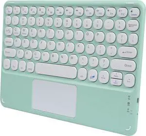 KUYHRF Wireless Keyboard with Touchpad, Ultra-Thin Rechargeable Bluetooth Keyboard Mini Wireless Keyboard with trackpad Round Key for iPad pro/iPad/iOS/Mac OS/Android/Windows (Green)