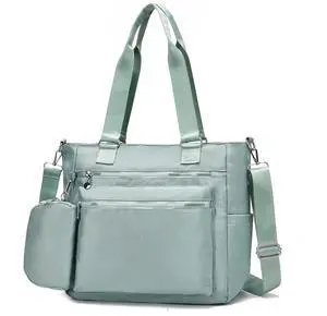 I IHAYNER Laptop Tote Bag for Women 15.6 Inch Waterproof Canvas Work Bag Business Briefcase Computer Bags for Travel with Coin Purse Green