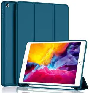iMieet iPad 9.7 Case (2018/2017 Model, 6th/5th Generation), Smart Cover with Pencil Holder and Soft Baby Skin Silicone Back and Full Body Protection, Auto Wake/Sleep Cover (Teal)