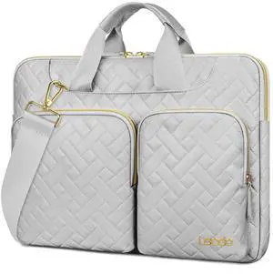 Lacdo 360deg Protective Laptop Shoulder Bag, 14 inch Computer Bag for 14 inch New MacBook Pro M4/M3/M2/M1 Chips Pro Max A3112 A3401 A3185 A2918 A2992 A2779 A2442 2024-2021 Messenger Bag, Space Gray