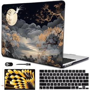 LCMOCICO for MacBook Air 13.6 Inch Case M4 A3240 A3113 M3 A2681 M2 2025 2024 2023 2022 Release, Pattern Plastic Hard Shell Case Cover for Mac Air 13 inch M4 M3 M2 Chip Touch ID, Tide Illustration 2