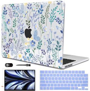 LCMOCICO for MacBook Air 13.6 inch Case M4 M3 M2 2025 2024 2023 2022 A2681 A3113 A3240 Cover, Plastic Hard Shell Case for Mac Air 13.6" 2025 with Liquid Retina Display & Touch ID, Meadow Wildflower