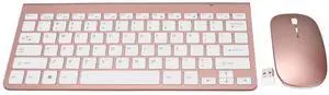 LOCADENCE 78 Keys Wireless Keyboard and Mouse Combo, 2.4G Wireless Ergonomics Mute Button Computer Keyboards Mouse Set for Desktop Computers, Mobile Devices, Tablet Computers (Rose Gold)