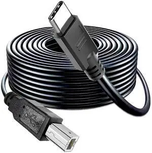 USB C Printer Cable 60FT, Type C to USB B Printer Cable, USB 2.0 B Male to C Male, Replacement Cable for Keyboard, Printer and Camera, Compatible with HP, Canon, Dell, Samsung, etc