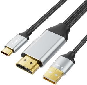 HDMI to USB C Cable Adapter 4K@60Hz 6FT, HDMI 2.0 Input to USB Type C Output Display Converter, USB Powered, Compatible with Xreal Air, Nreal Air, Steam Deck Dock, PS5, Xbox, PC, Portable Monitor