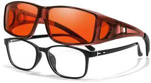 LVIOE Anti Eyestrain Improve Sleep Women Blue Light Blocking Wear Over Glasses Men Oversized Square TR90 Eyeglasses LB0311M