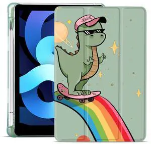 MAYCARI Cool Dinosaur Star Case for iPad Air5/Air4 with Pencil Holder, Cute for iPad 10.9 Inch 2022/2020 Protective Case with Soft TPU Back, Auto Sleep/Wake Cover Slim Shell
