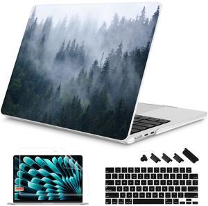 Mektron Designed for 2025/2024/2023 MacBook Air 15 INCH M4 A3241 /M3 A3114 /M2 A2941 Case, Printed Plastic Hard Shell Cover with 15.3" Liquid Retina Display Touch ID, Fir Forest