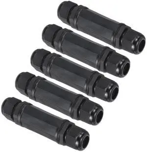 MECCANIXITY Waterproof RJ45 Coupler, Dual Head Shielded Female to Female IP67 Ethernet Outdoor LAN Cable Connector for Cat6/Cat5e/Cat5, Pack of 5