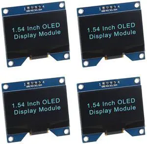 MELIFE 4pcs 1.54 Inch OLED I2C IIC Display Module, 128x64 Pixel SSD1309 Driver Self-Luminous OLED Screen Board Compatible with Arduino Raspberry Pi, Come with Storage Box (Blue)