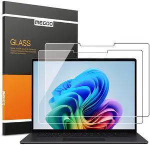 Megoo Glass Screen Protector for Surface Laptop 7 (2024 AIPC, 13.8 Inch) - Scratch Resistant, High Sensitivity, Bubble-free Instalation, Ultra Clear, Surface Pen Compatible, 2 Pack