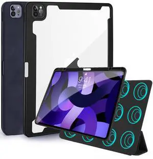 for ipad 10.2 Case 9th/8th/7th Generation(2021 2020 2019) /iPad pro 10.5 inch(2017) Case with Pencil Holder,Removable Magnetic Cover,Portrait and Landscape Stand (Black, iPad 10.2/pro10.5)