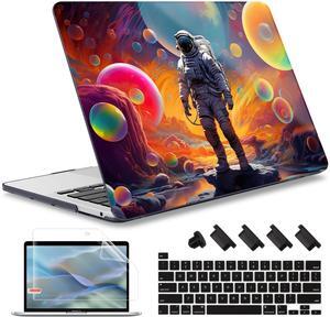 May Chen Compatible with MacBook Pro 13 inch Case 2022 2021 2020 Release Models A2338 M2 M1 A2251 A2289, Plastic Hard Shell Case for MacBook Pro 13 Inch with Touch Bar Fits Touch ID, Astronaut S929