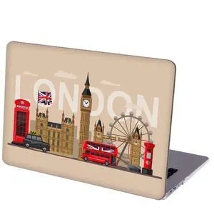 MINGDAO Compatible with MacBook Air 13 inch Retina Display with Touch ID, Hard Protective Shell with Keyboard Cover (M1 A2337 A2179 A1932, 2018 2019 2020 Release) - London Skyline - MC7401